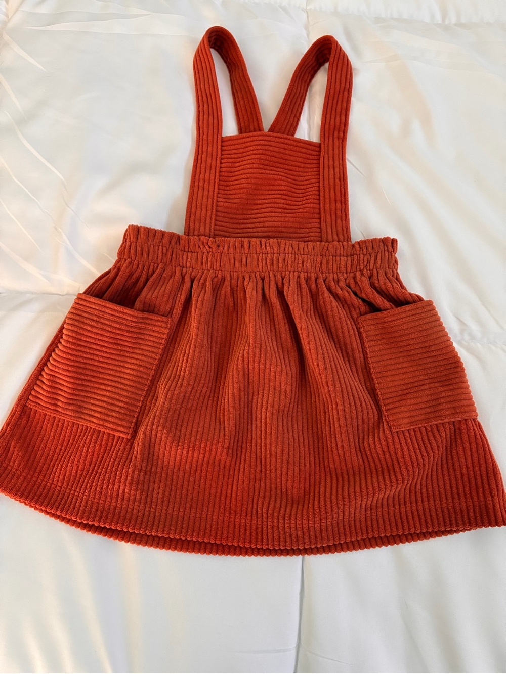 wonder nation Rust Orange Corduroy Pinafore Dress with Pockets
